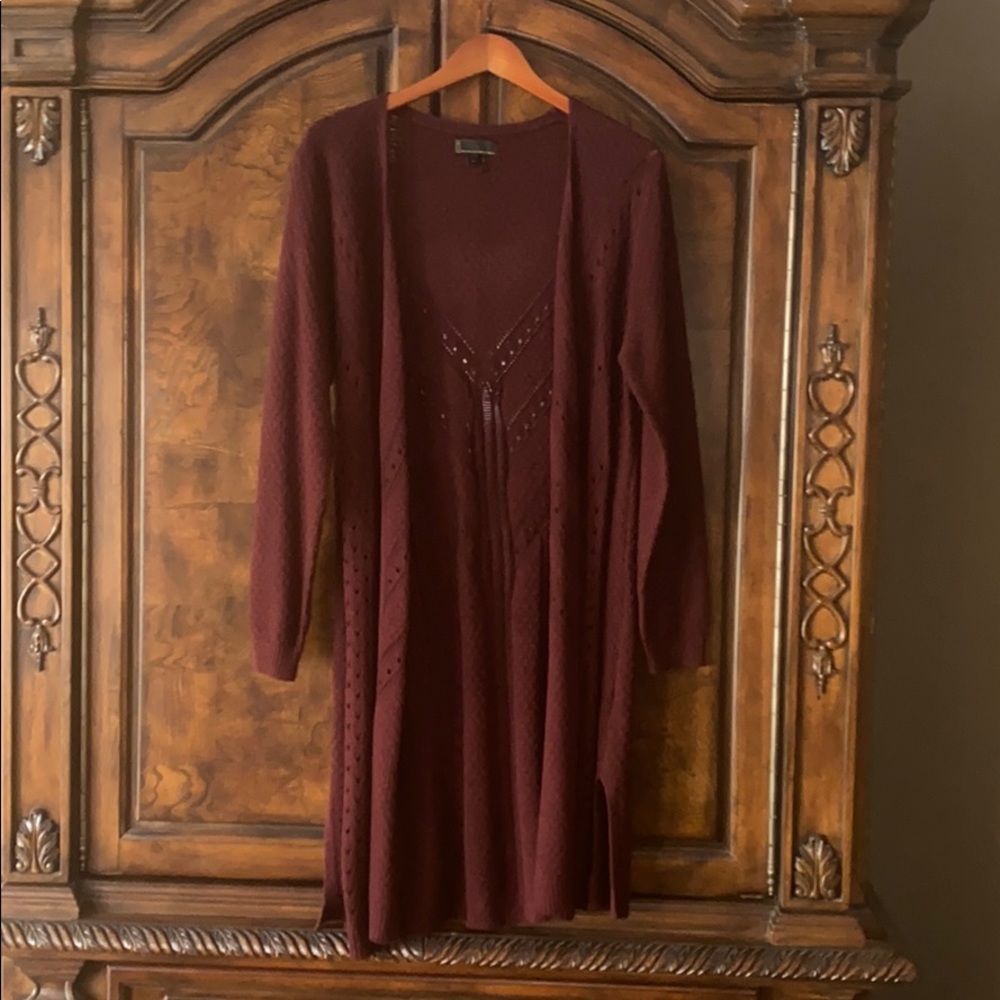BURGUNDY DUSTER SWEATER